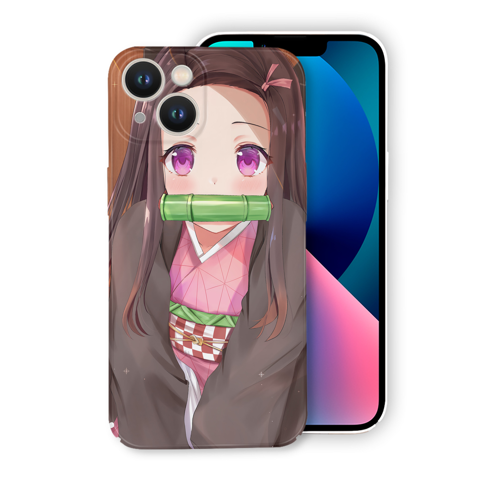 （画像用） 鬼滅の刃（きめつのやいば）竈門 禰󠄀豆子／かまど ねずこ Kamado Nezuko 【iPhone 14シリーズ対応】ハードケース